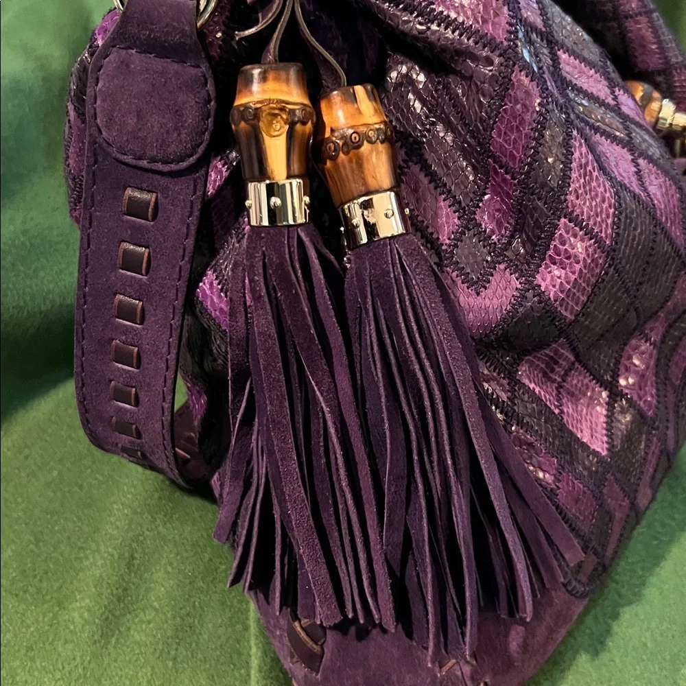 Authentic Gucci Python and Suede Large Jackie Hobo - Picture 5 of 10